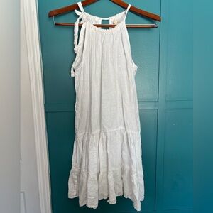 Cloth & Stone White Sun Dress Size Small 100% Linen